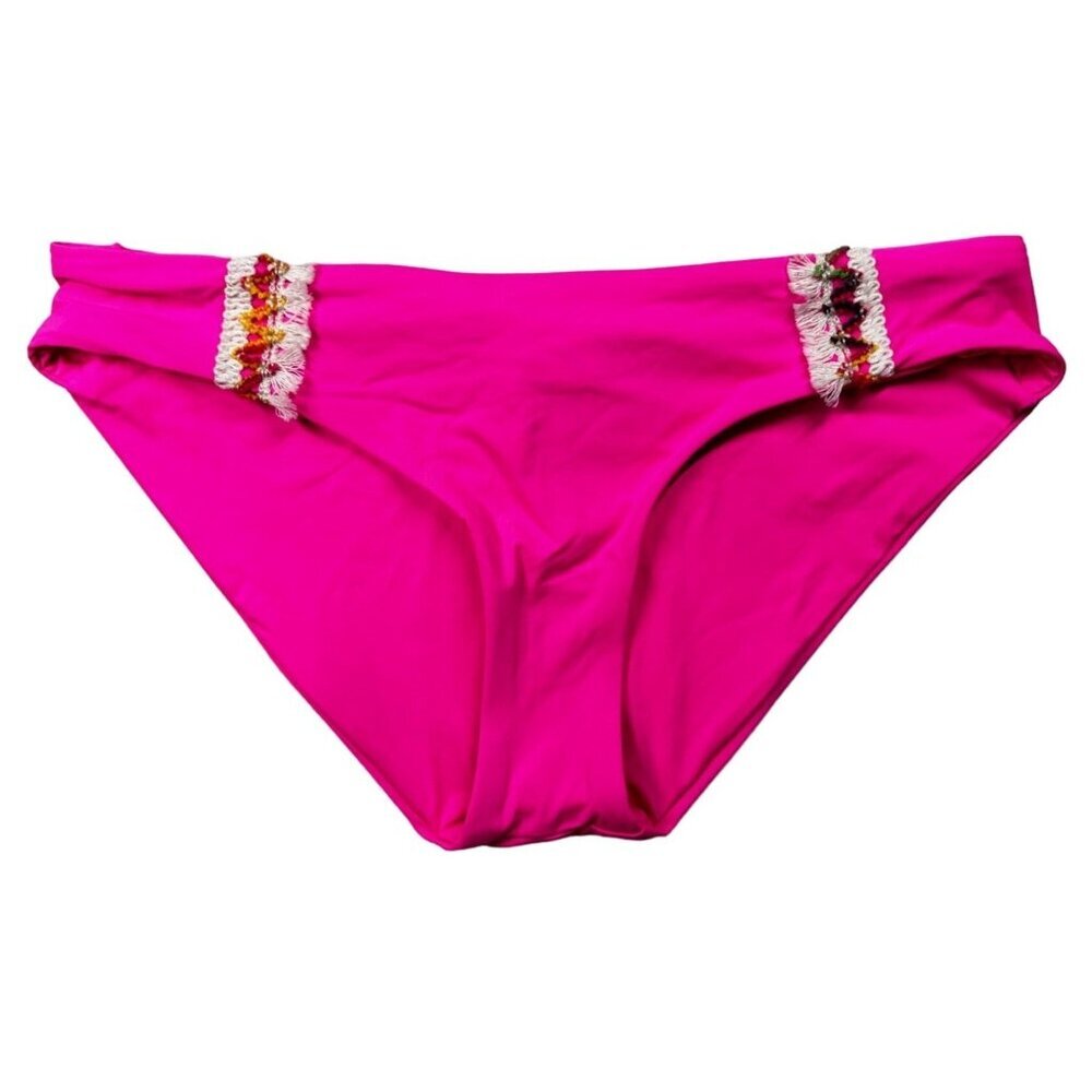 BECCA Swim Bottom‎ Pink Womens Size Small Wayfarer Embellished Hipster NWT